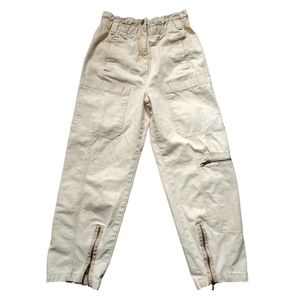 BDG Urban Outfitters Pants Women Izzy Cargo Utility Skate Y2K Ivory Acid Wash XS